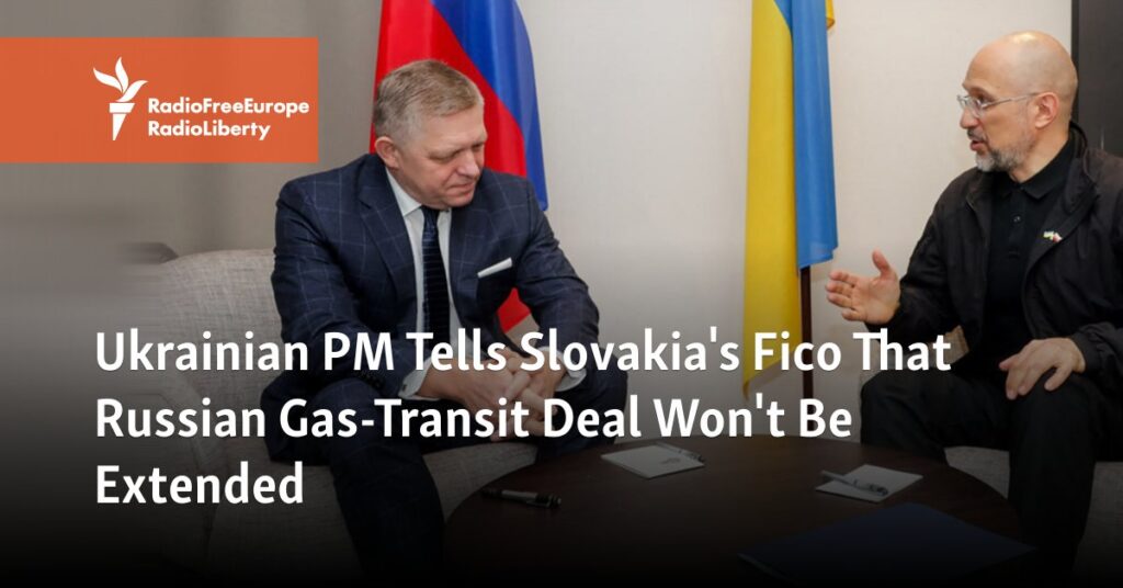 Ukrainian PM Tells Slovakia's Fico That Russian Gas-Transit Deal Won't Be Extended