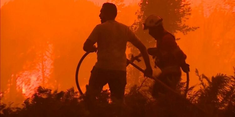 Video. WATCH: Firefighters battle hundreds of fires across central Portugal