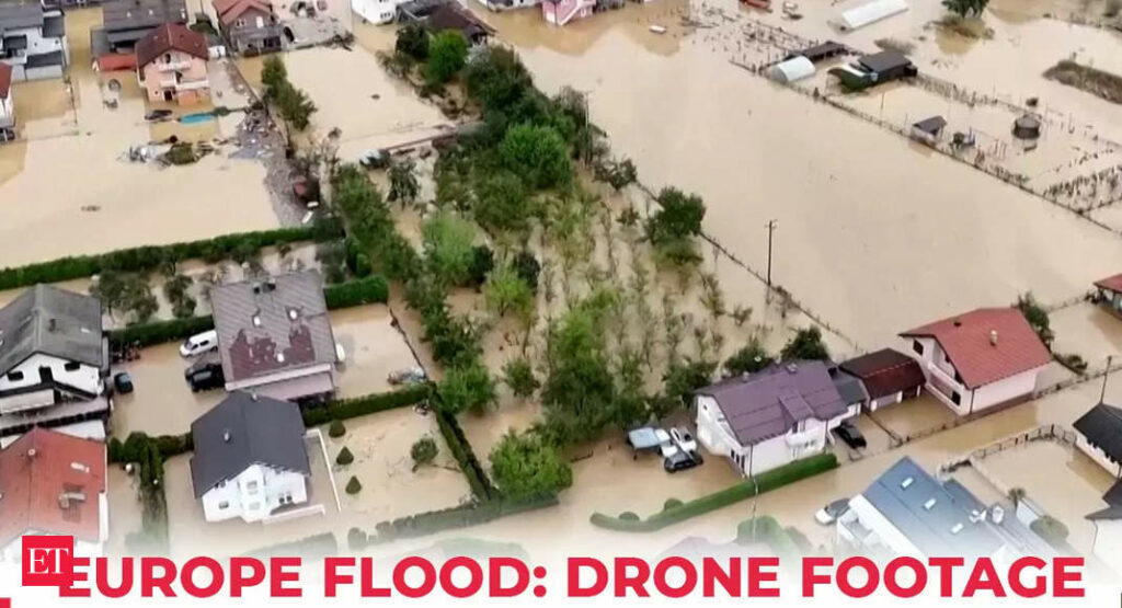 bosnia flood: Europe flood: Drone footage shows damage in Bosnia; at least 14 killed - The Economic Times Video