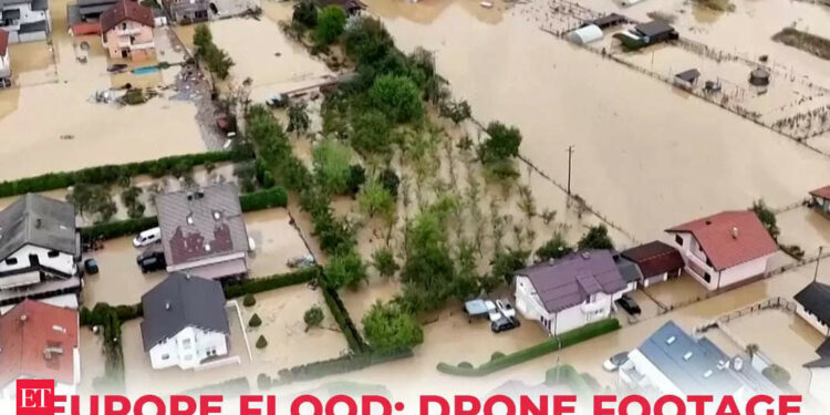 bosnia flood: Europe flood: Drone footage shows damage in Bosnia; at least 14 killed - The Economic Times Video