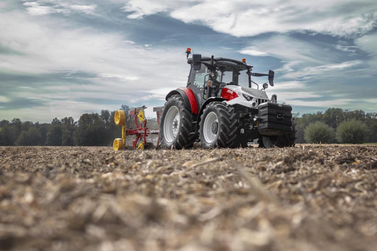 A tractor in a field