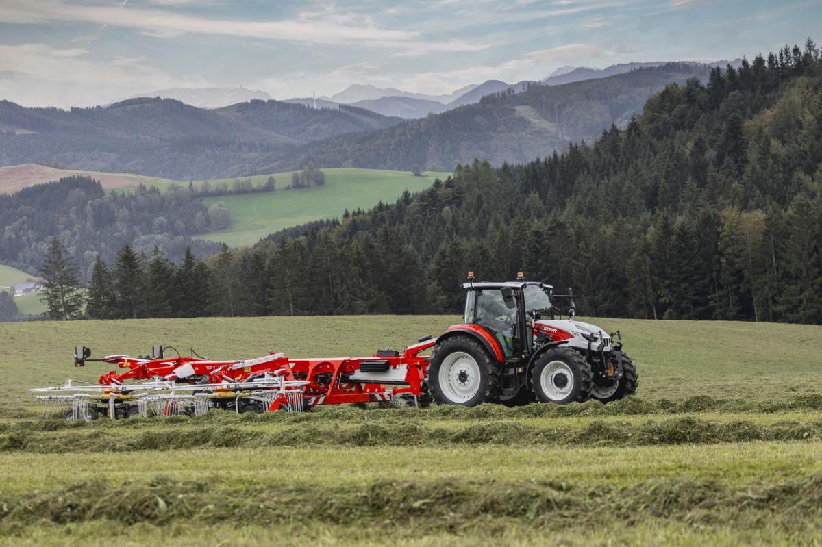 A tractor in a field