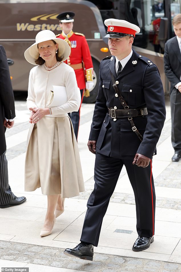 The 25-year-old royal arriving to a service at the Guildhall in 2022 with his mother, Lady Sarah Chatto