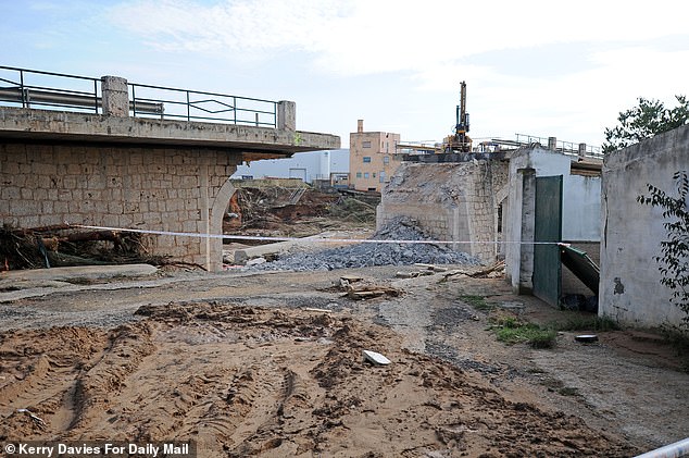 A damaged bridge in Cheste after devastating floods decimated the town and destroyed buildings and infrastructure