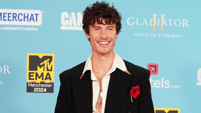 Shawn Mendes attending the MTV Europe Music Awards 2024 at the Co-Op Live Arena, Manchester. Picture date: Sunday November 10, 2024. PA Photo. Photo credit should read: Ian West/PA Wire 