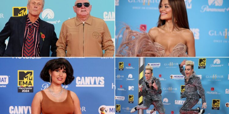 Bez, Shaun Ryder, Rita Ora, Jedward, Raye. Pics: PA/Reuters