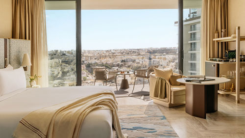 Suites at the ME Malta offer panoramic views of the island.