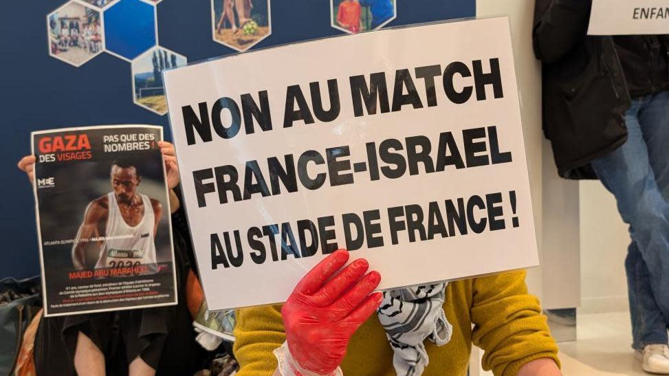 Pro-Palestinian activists invaded the headquarters of the French Football Federation earlier this month calling for the match to be cancelled