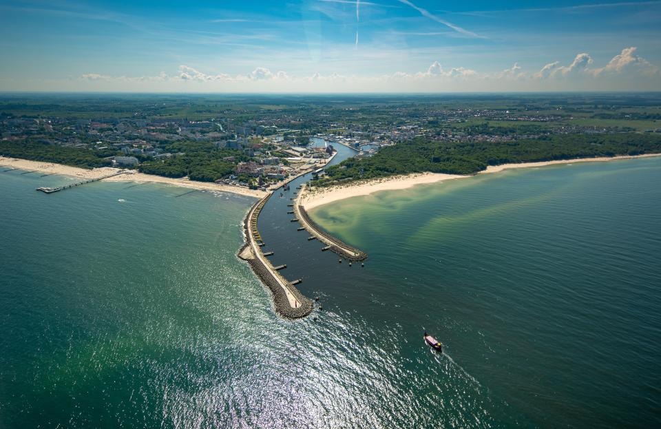 The easiest way to reach Kołobrzeg is to fly to nearby Szczecin-Goleniów Airport