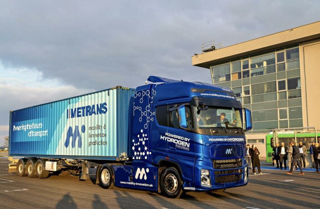 Slovakia debuts its first hydrogen truck at motor racing facility