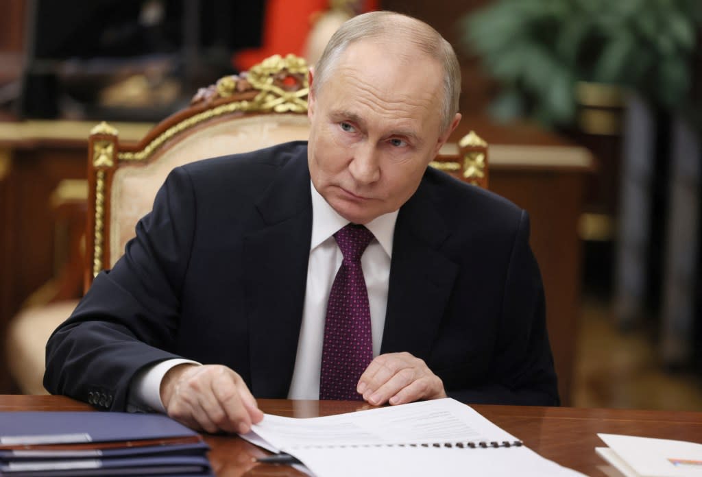 Russian President Vladimir Putin attends a meeting with in Moscow on Nov. 20, 2024. via REUTERS