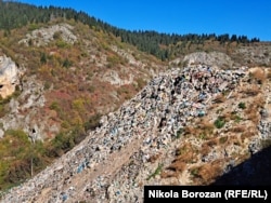 The Mostina waste landfill in the Rozaje municipality in Montenegro