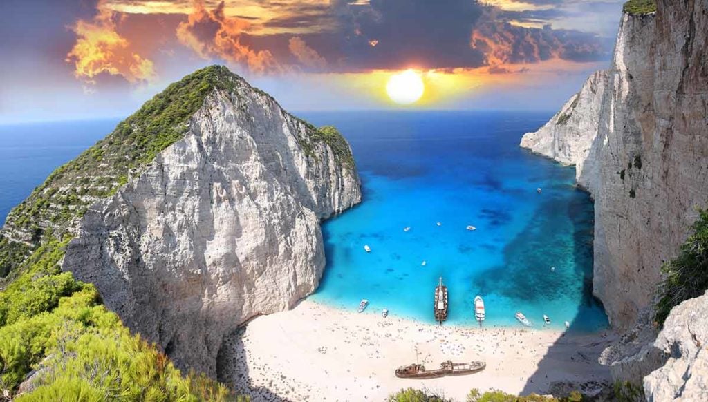 the shipwreck on navagio beach is a unique landmark Greece