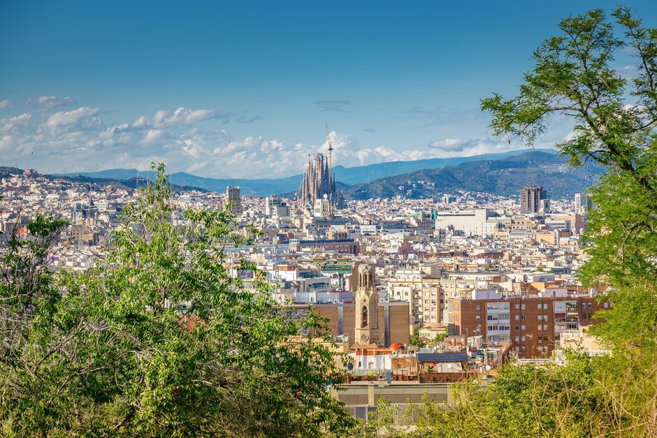 Barcelona's Sagrada Familia is the centrepiece of the panoramic view