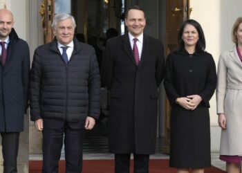 A group of European foreign ministers discuss support for Ukraine and future ties with US