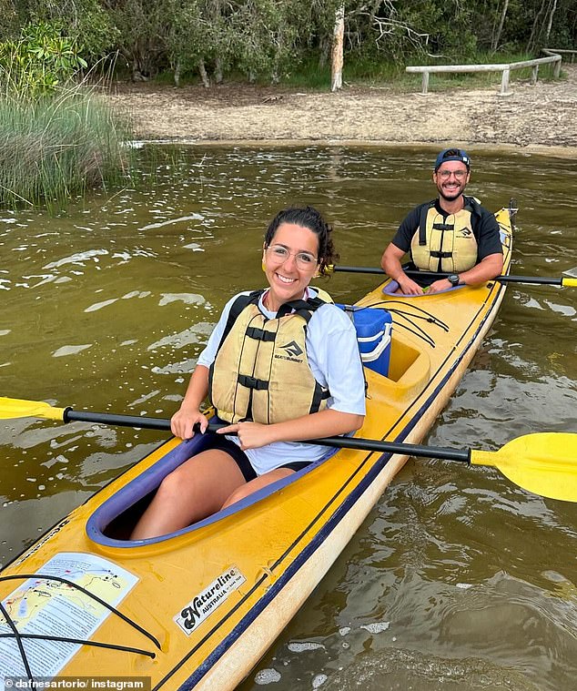 Dafne Sartorio said she was surprised by how different life in Australia is (pictured with her husband)