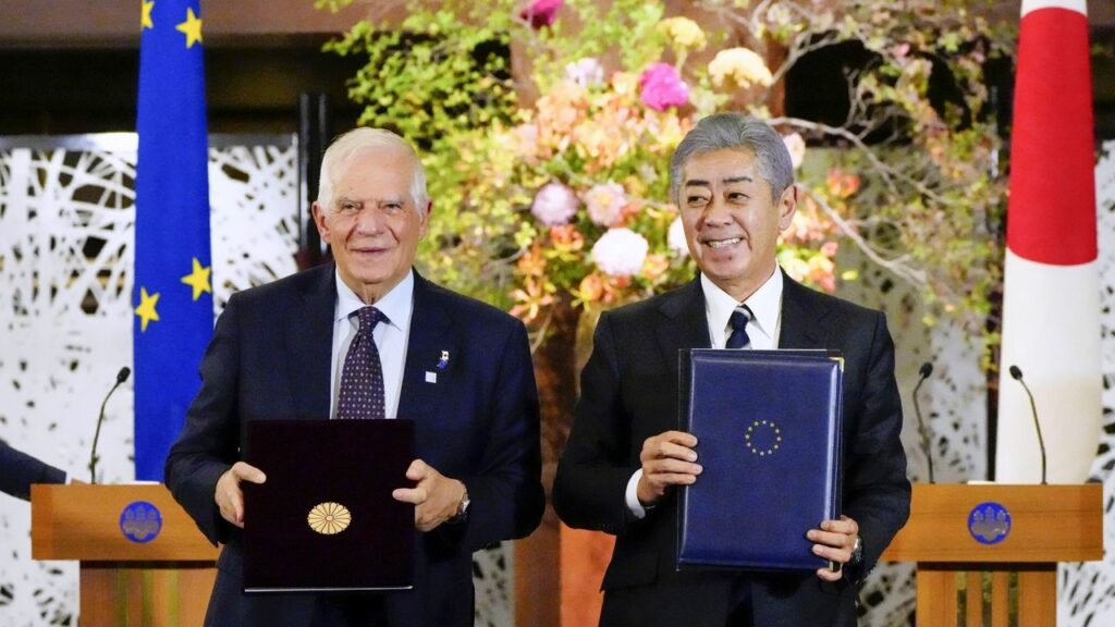 Japan and EU announce a security and defense partnership as regional tensions rise