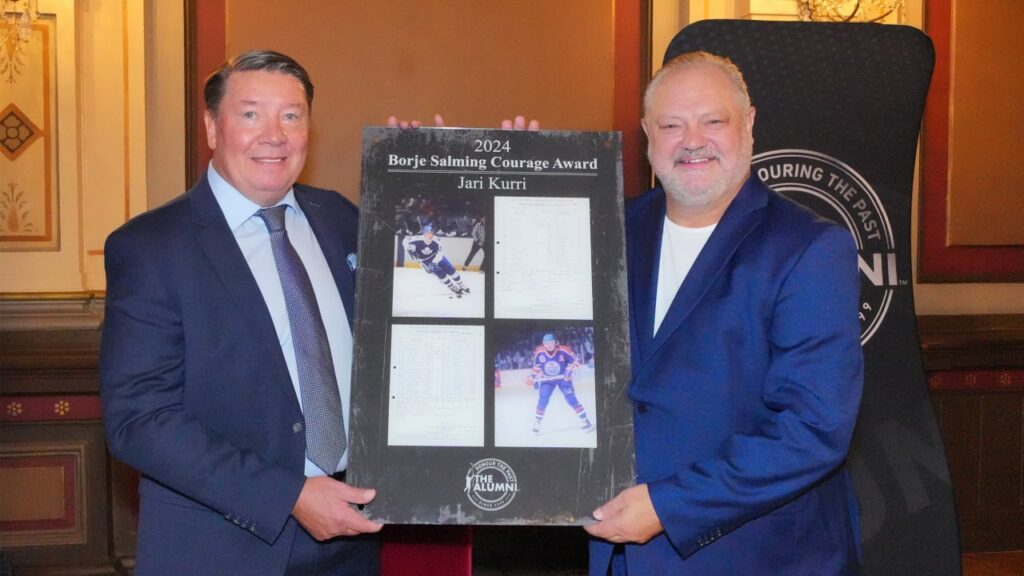 Kurri celebrated as Borje Salming Courage Award winner during Global Series Finland