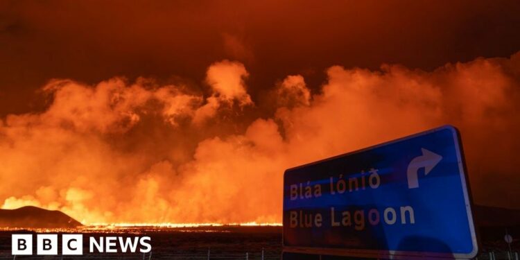 Lava engulfs Iceland's Blue Lagoon car park Short Synopsis