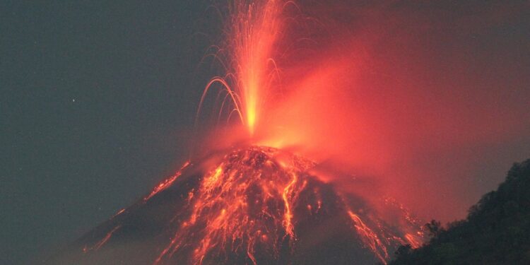 Red Lava Pours Out As Volcano Erupts 7th Time In A Year In Iceland