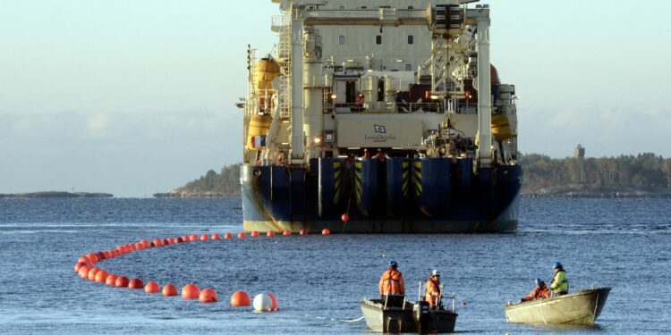 The communications cable between Finland and Germany was laid in 2015. Pic: Reuters