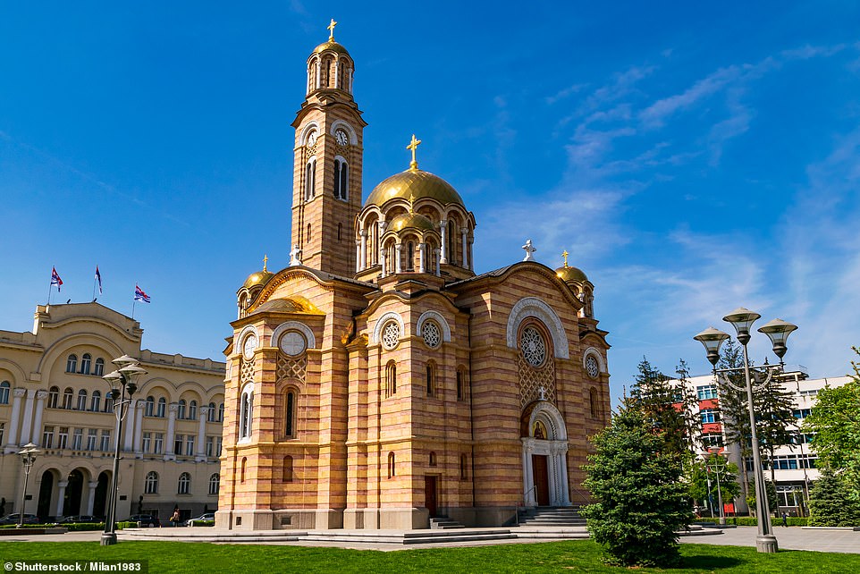 15. BANJA LUKA, BOSNIA AND HERZEGOVINA: Here 'lively café terraces abound' and 'English-speaking staff are a common feature'. There's also a 'relaxed sightseeing agenda spanning 2,000 years'. Above - the Orthodox Cathedral of Christ the Saviour