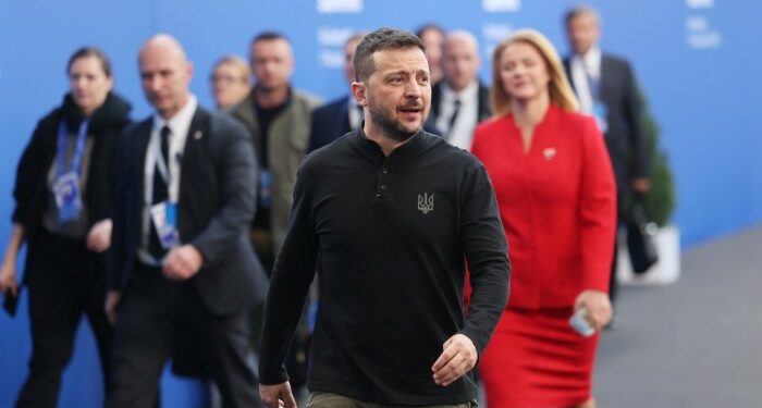 Ukraine’s President Volodymyr Zelenskyy arrives for the European Political Community summit in Budapest, Hungary earlier this month