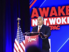 Hungary Prime Minister Viktor Orban speaks at CPAC in Dallas in August 2022.