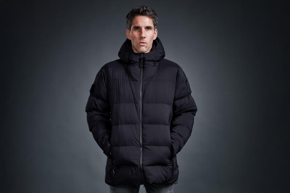 man in graphene-x aerograph puffy jacket