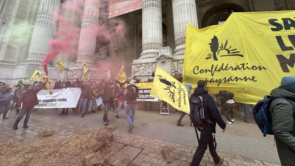 A scene from the resent farmers' protest outside Paris' Grand Palais