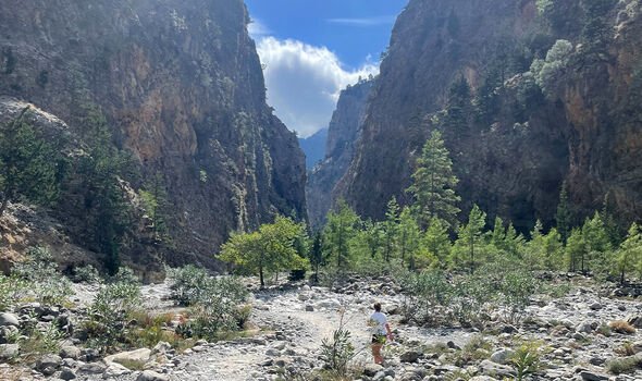 Halfway down Samaria Gorge