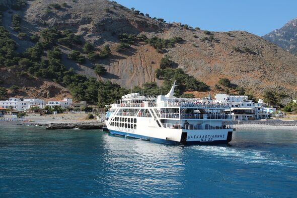 Ferry ship in Crete, Greece