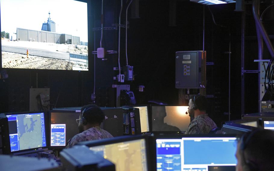 The combat information center, with the main screen at the front.