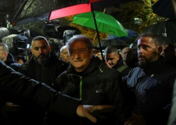 Albania opposition activists rally on streets of Tirana to demand government steps aside Albania opposition activists rally on streets of Tirana to demand government steps aside