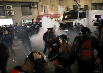 Albanian opposition supporters block the capital’s streets in an anti-government rally Albanian opposition supporters block the capital’s streets in an anti-government rally