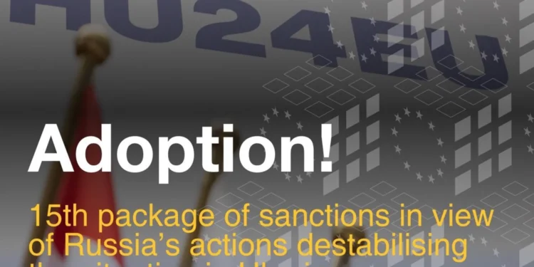 EU adopts 15th sanctions package against Russia