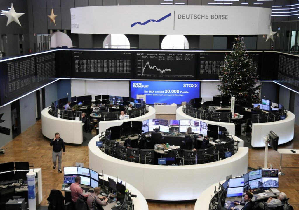 Shares settle at one-month high; French politics in focus
