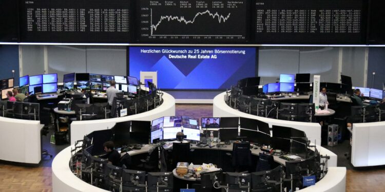 Stocks settle lower after ECB trims interest rates as expected