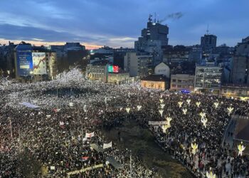 Thousands protest in Serbia’s capital over fatal train station accident
