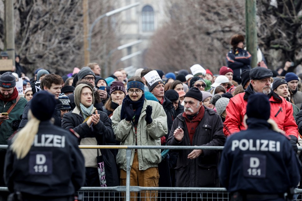 Protesters demonstrate against the far-right Freedom Party on January 6, 2025