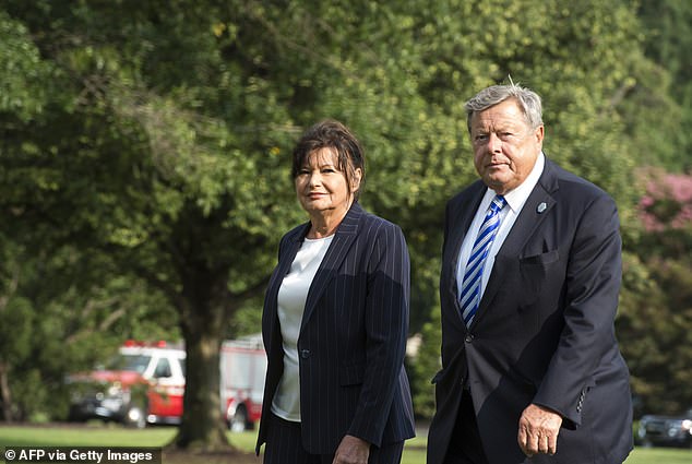 Her mother Amalija (left) and her father Viktor (right), seen at the White House in 2018, worked at a clothing manufacturer and a car dealership, respectively