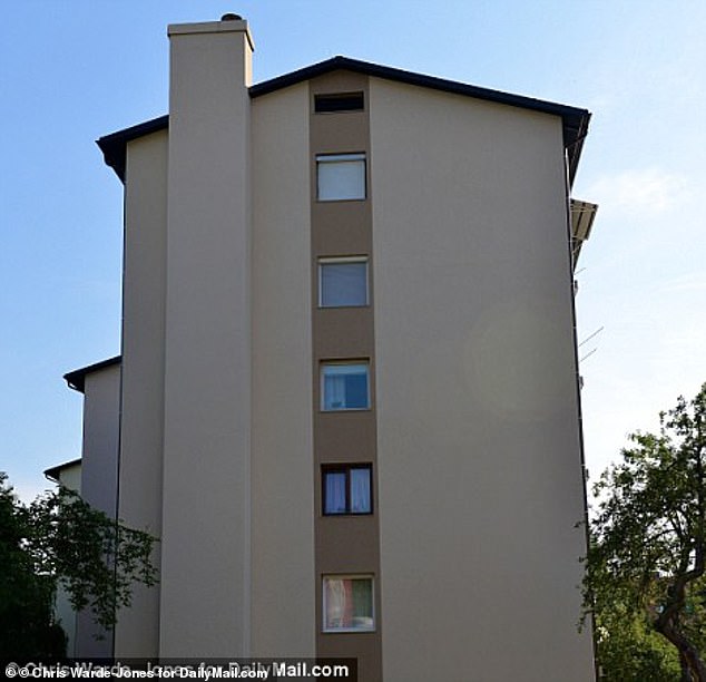 Melania lived with her parents and her sister Ines in a block of Communist-era apartments (seen)