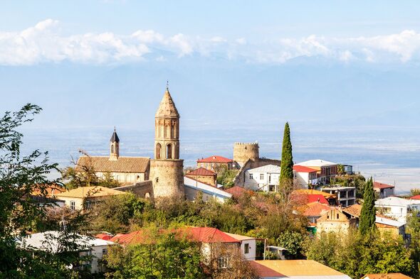 Signagi town skyline in Kakheti region in Georgia