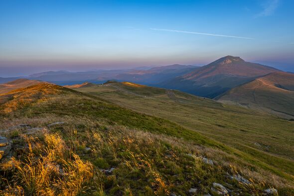 Southern Carpathians mountain landscape. Mt. Straja, Valcan Mountains, Romania.