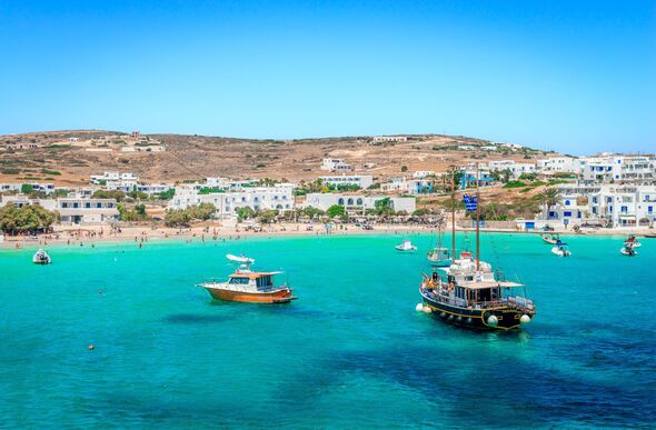 Panoramic view of Ano Koufonisi (or just Koufonisi). Cyclades Islands, Greece