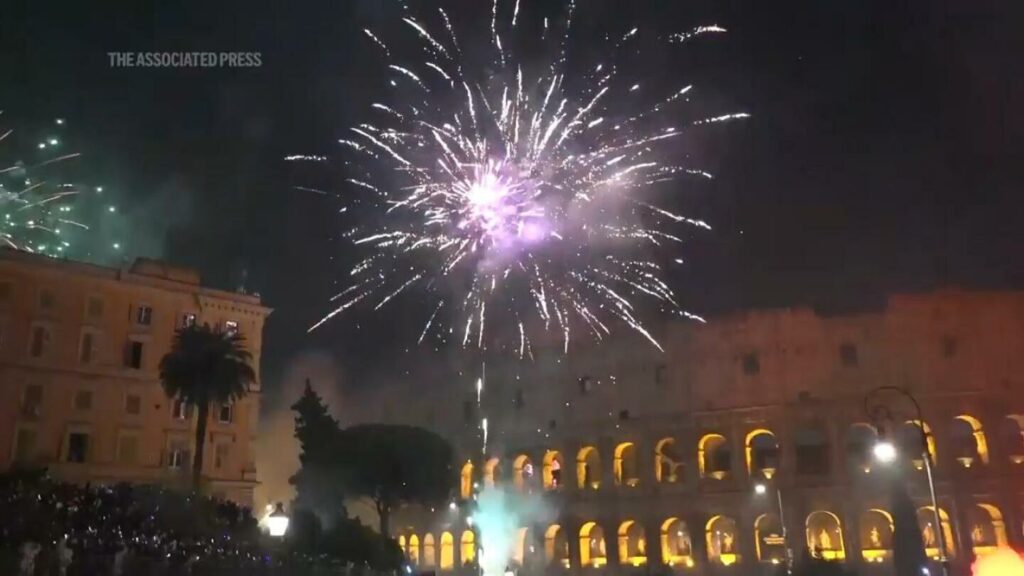 Fireworks dazzle throughout Europe as the region welcomes the new year