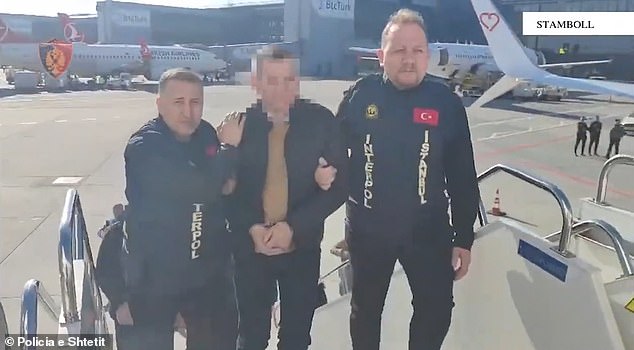 Dritan Rexhepi, nicknamed the 'King of Cocaine', had been on the run for over 27 years and was wanted in four countries. Pictured: Rexhepi departing Istanbul