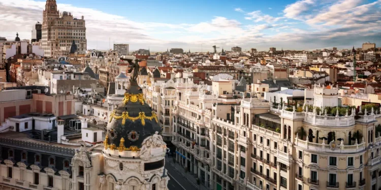 Madrid city skyline