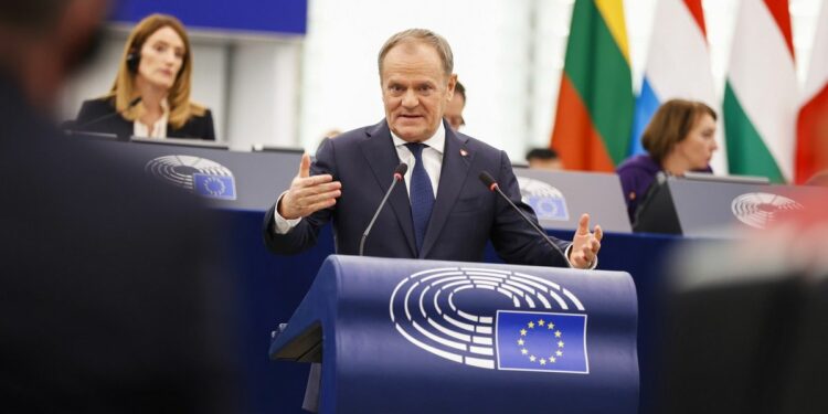 Tusk makes passionate plea for an 'armed' Europe and rails against the Green Deal