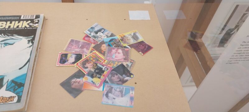 Kassandra and other telenovela stickers at the Museum of Yugoslavia in Belgrade, Serbia. 